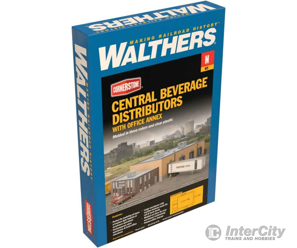 Walthers Cornerstone 3861 Central Beverage Distributors With Office Annex -- Kit - 10-9/16 X