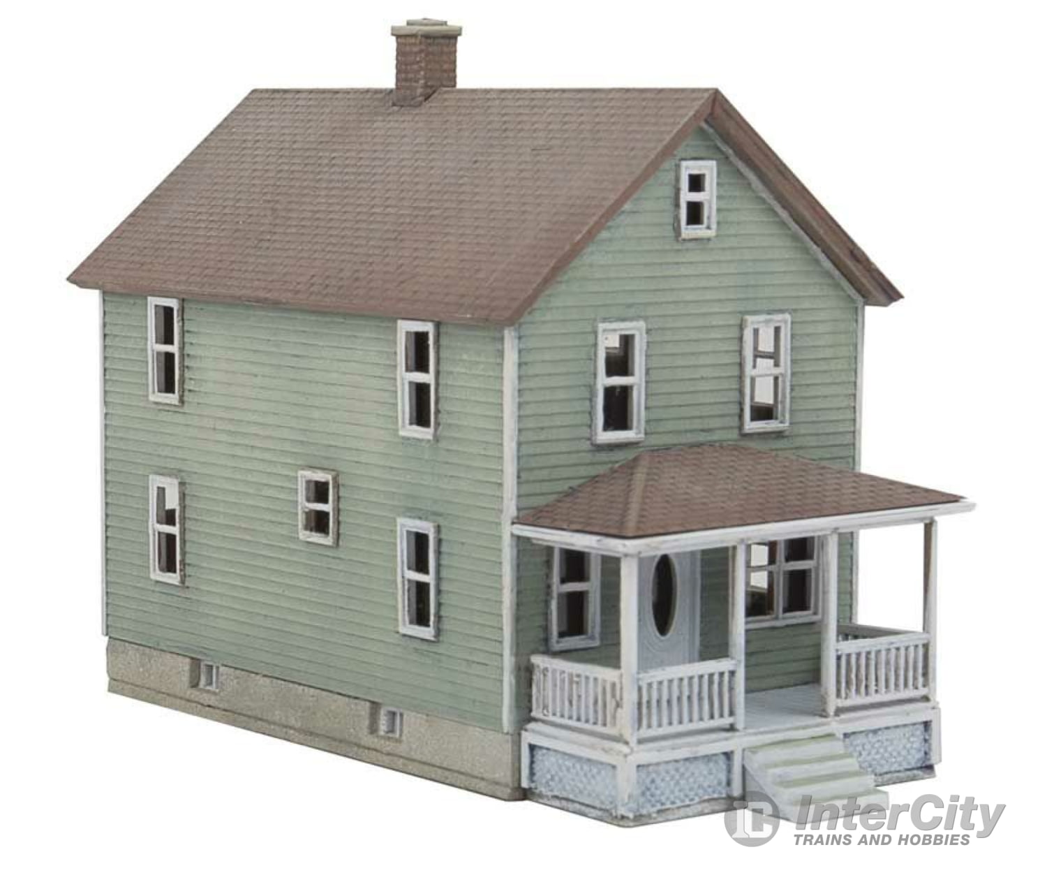 Walthers Cornerstone 3888 Two-Story Frame House -- Kit - 3-3/8 X 1-1/2 2-3/8’ 8.6 4 5.9Cm Structures