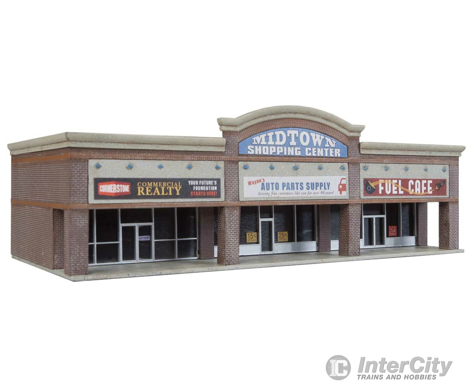 Walthers Cornerstone 3891 Modern Shopping Center I -- Kit - 6-1/4 X 3 2-1/8’ 15.8 7.6 5.3Cm