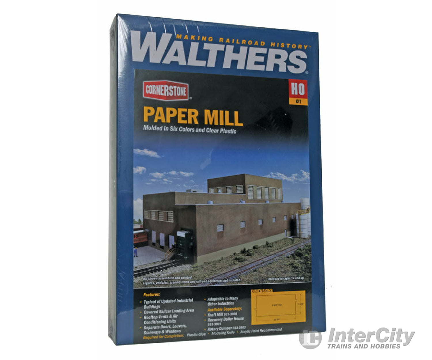 Walthers Cornerstone 3902 Paper Mill - Superior -- Kit 20-3/4 X 11-3/4 8-3/4’ 52.7 29.8 22.2Cm