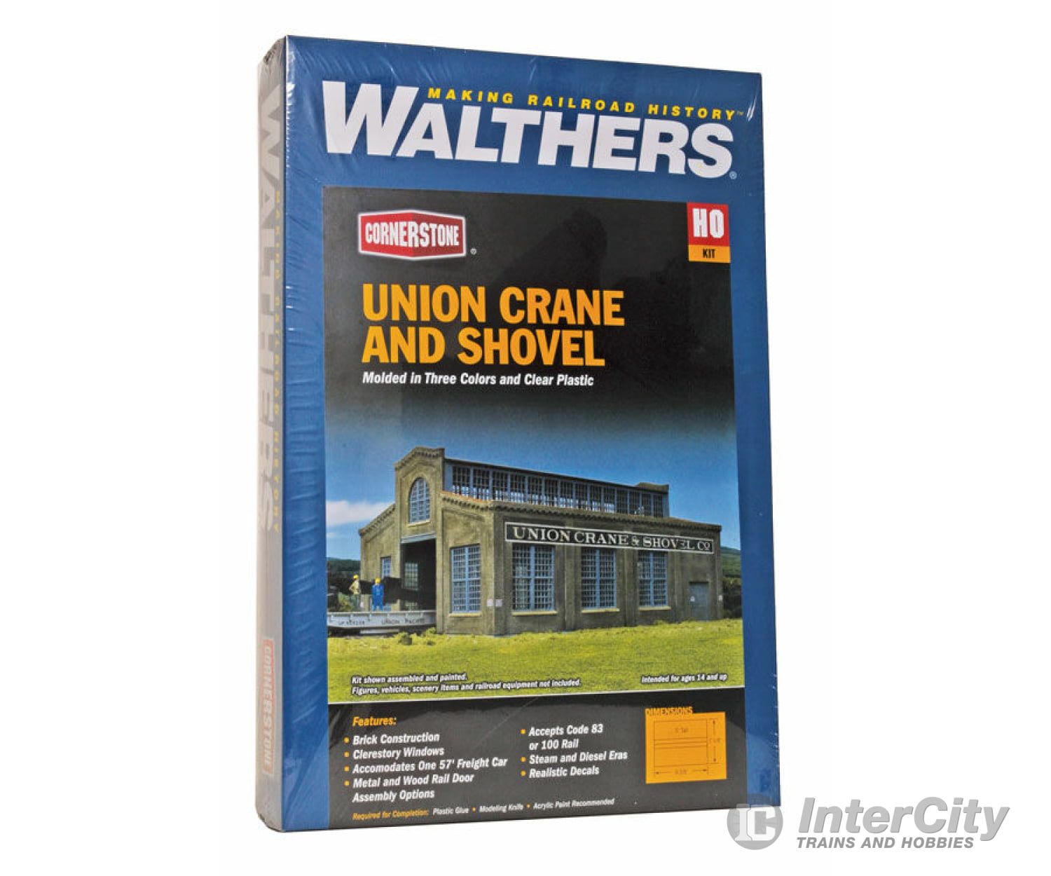 Walthers Cornerstone 4021 Union Crane And Shovel -- Kit - 9-3/8 X 7-1/8 5’ 23.8 17.8 12.7Cm