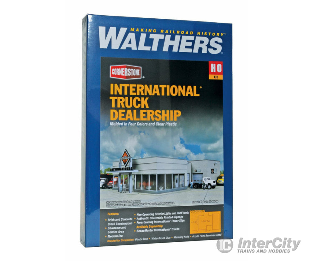 Walthers Cornerstone 4025 International Truck Dealership -- Kit - 8-7/8 X 12-1/4 3-7/8’ 22 31.1