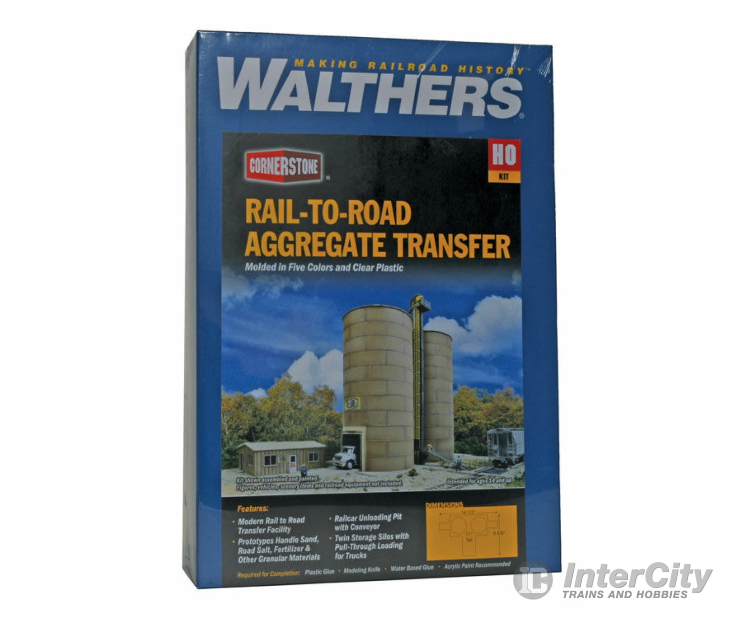 Walthers Cornerstone 4036 Rail-To-Road Aggregate Transfer -- Kit - 14-1/2 X 9-5/8 11’ 36.8 24.4