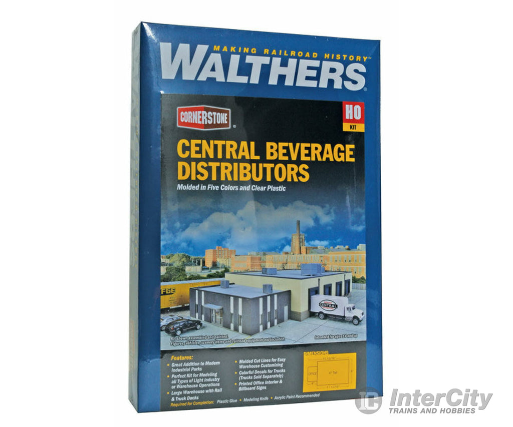 Walthers Cornerstone 4042 Central Beverage Distributors With Office Annex -- Kit - 15-15/16 X 8