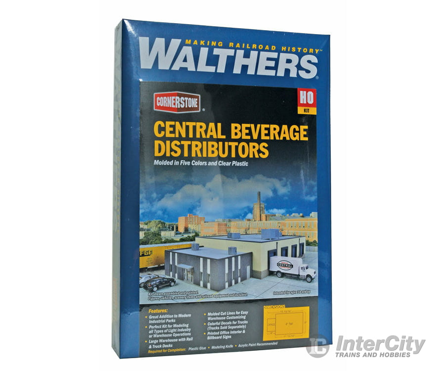 Walthers Cornerstone 4042 Central Beverage Distributors With Office Annex -- Kit - 15-15/16 X 8