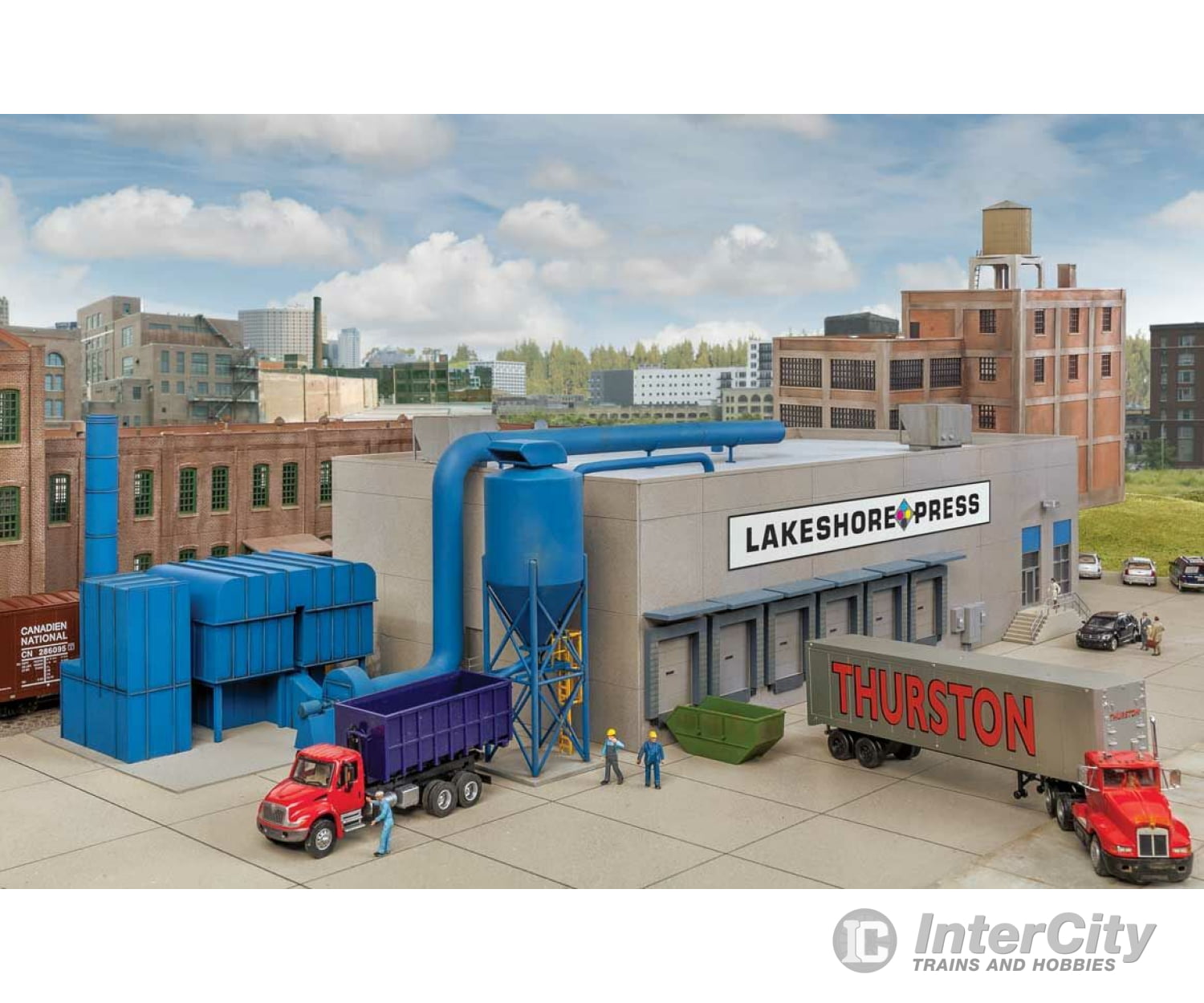 Walthers Cornerstone 4079 Modern Printing Plant - Industrial Park -- Kit 16-5/8 X 8-3/8 5-11/16 42.2