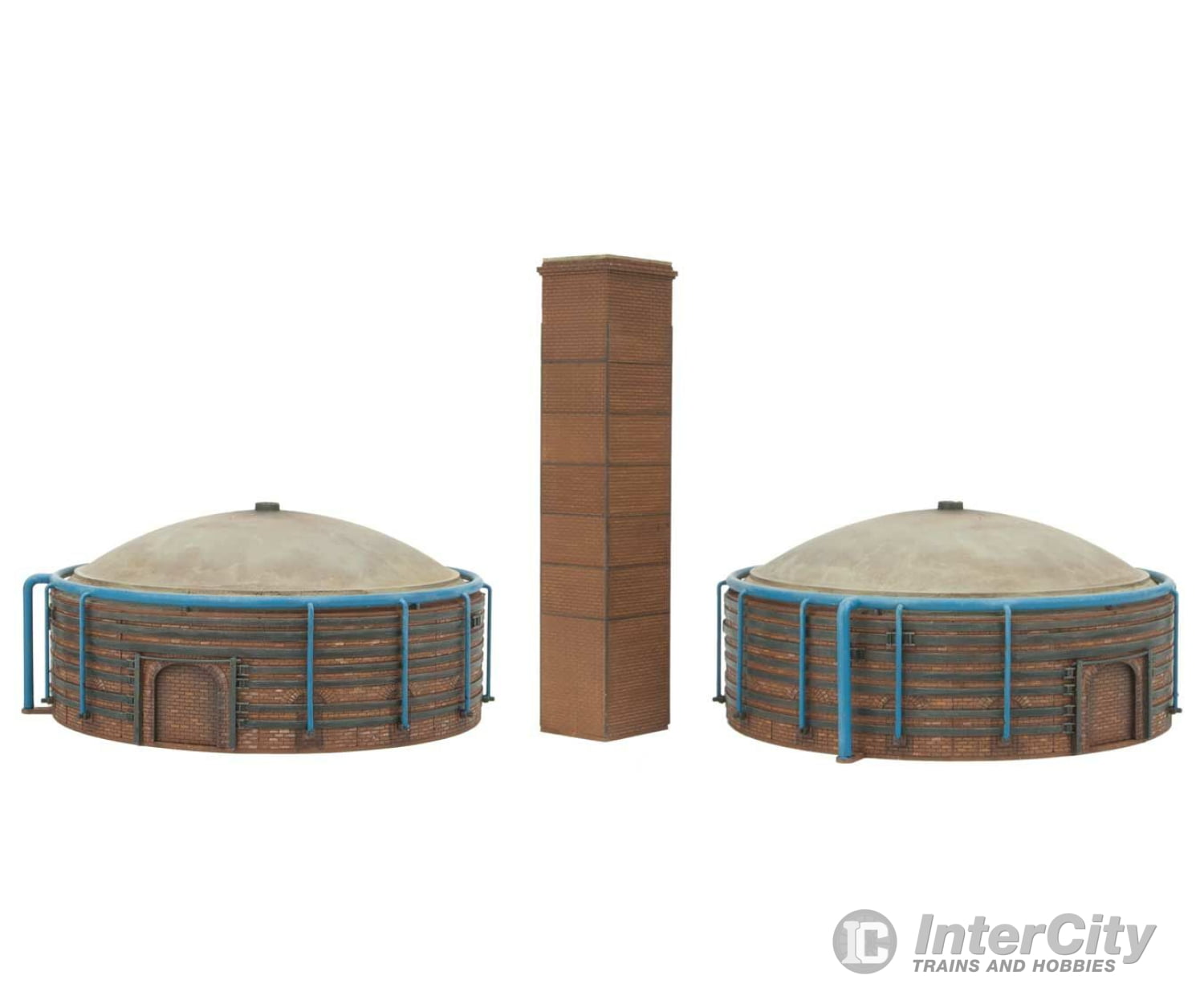 Walthers Cornerstone 4100 Brick Kilns 2-Pack -- Kit - Each 4-7/8 X 2-7/32’ 12.4 5.6Cm Structures