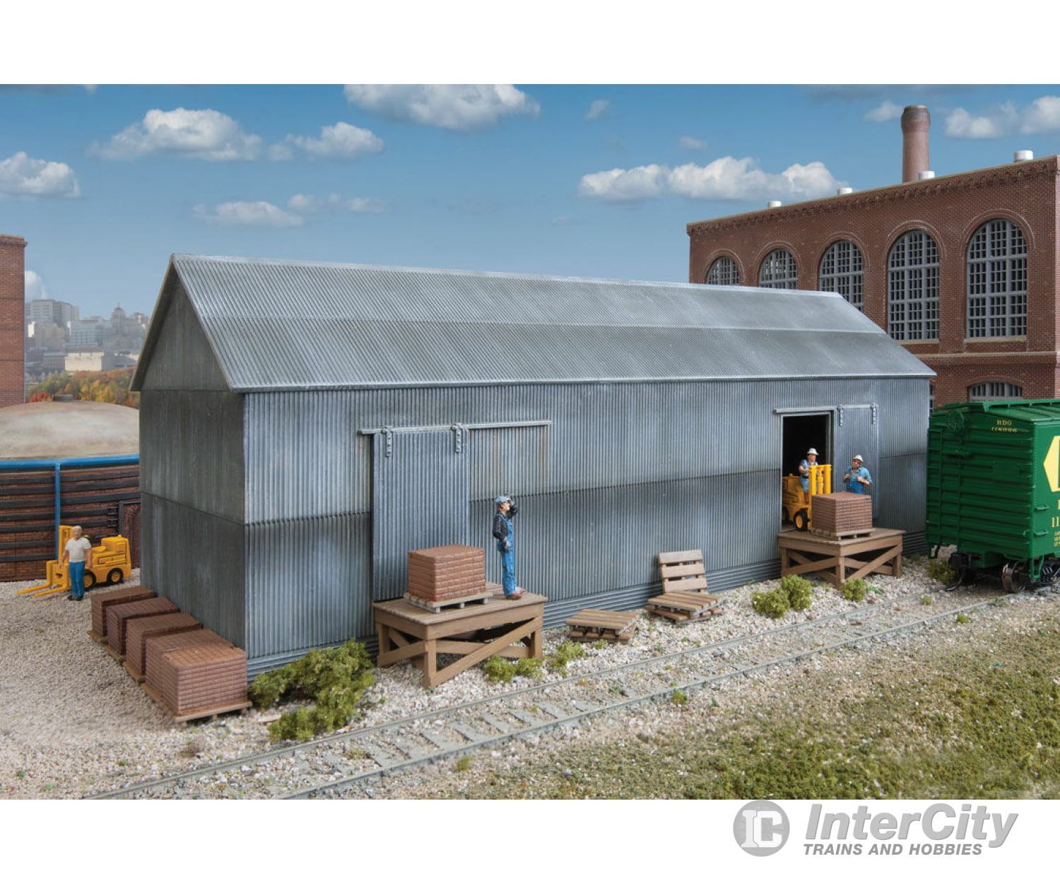 Walthers Cornerstone 4101 Brickworks Storage Building -- Kit - 9 X 4-1/4 3-1/2’ 22.5 10.6 8.7Cm