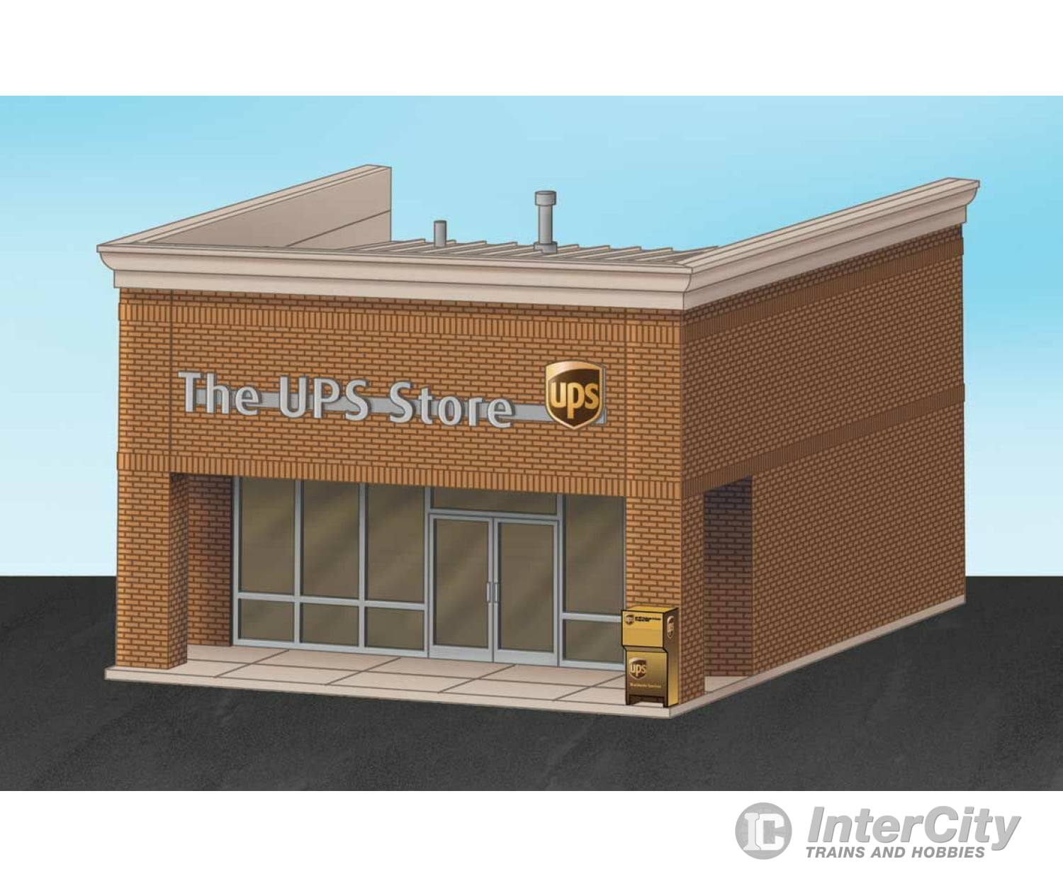 Walthers Cornerstone 4112 The Ups Store(R) -- Kit - 4-5/16 X 3-5/8 2-3/4’ 10.9 9.2 6.9Cm Structures