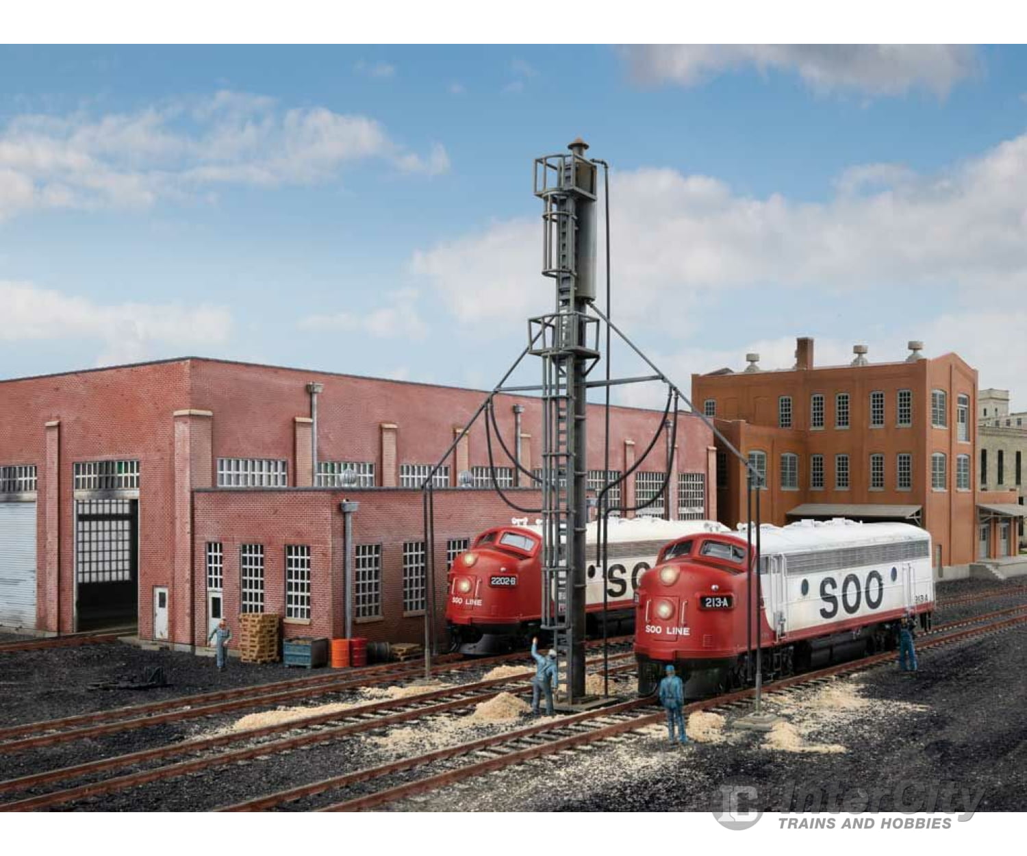 Walthers Cornerstone 4160 Diesel Service Facility Sanding Tower -- Kit - 5-7/32 X 25/32 7’ 13.2 2