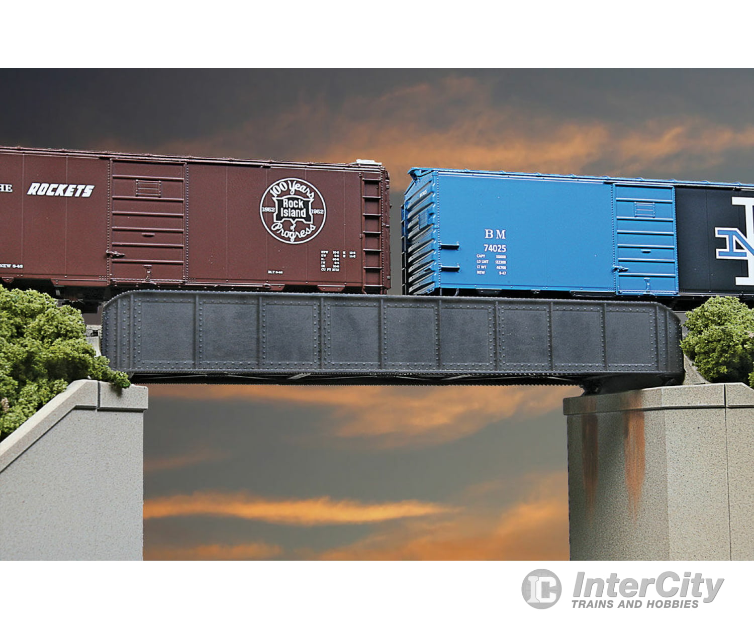 Walthers Cornerstone 4501 50’ Single-Track Railroad Through Girder Bridge -- Kit - 6-15/16 X