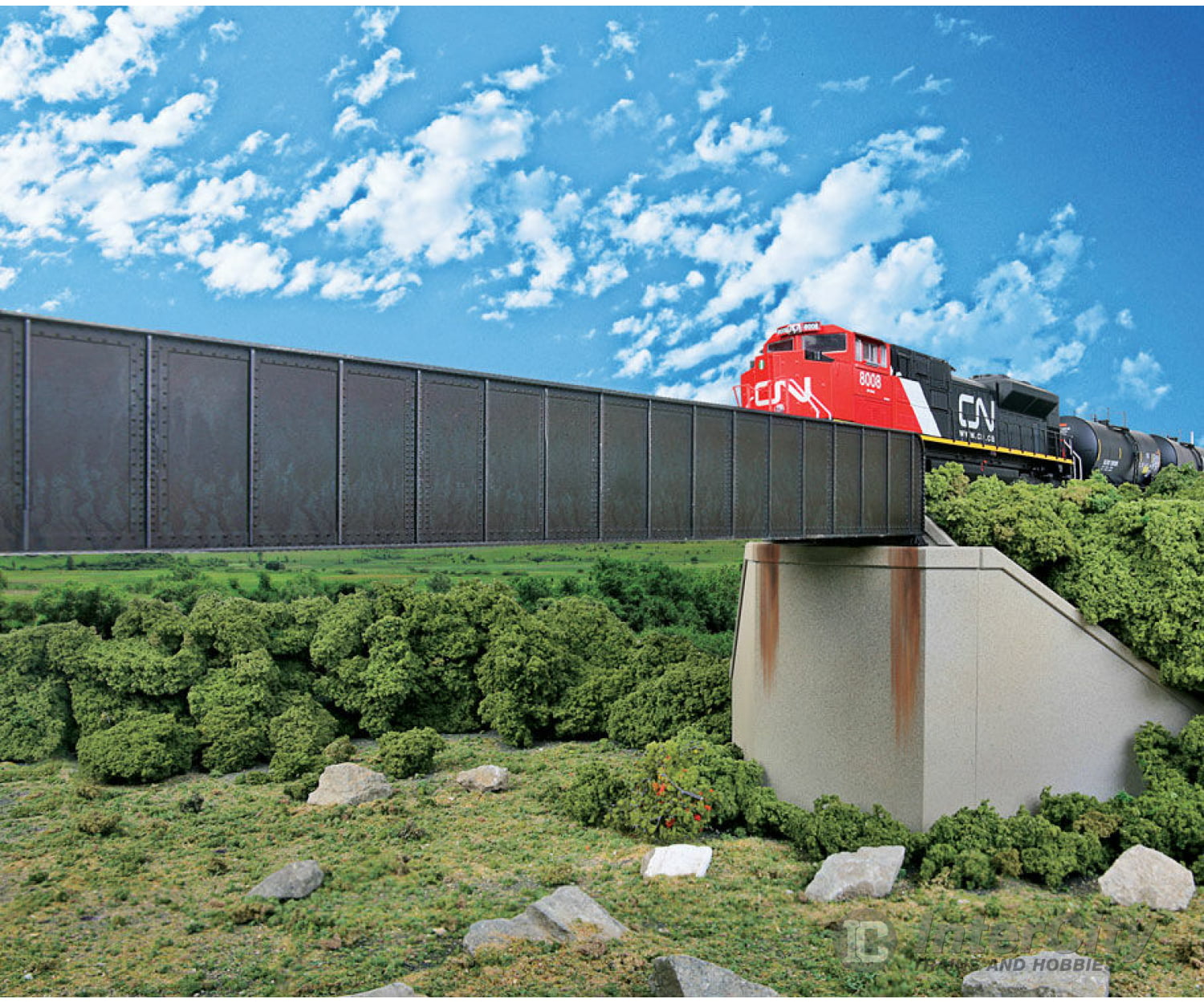 Walthers Cornerstone 4503 90’ Single-Track Railroad Through Girder Bridge -- Kit - 12-1/2 X 2-3/8