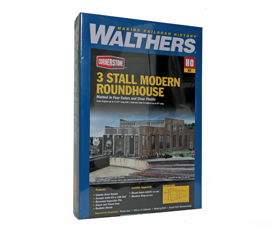 Walthers Cornerstone Ho 2900 3-Stall Modern Roundhouse -- Kit Structures