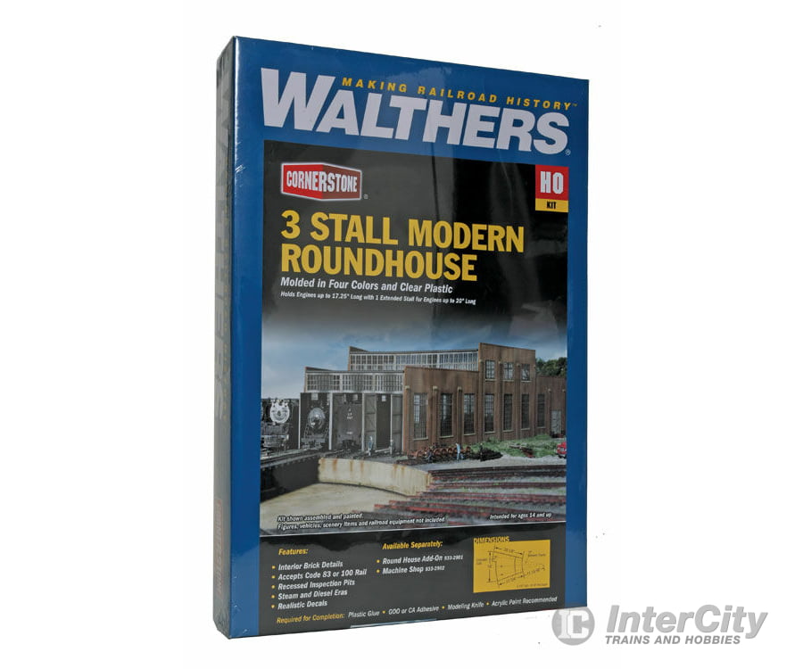 Walthers Cornerstone HO 2900 3-Stall Modern Roundhouse -- Kit