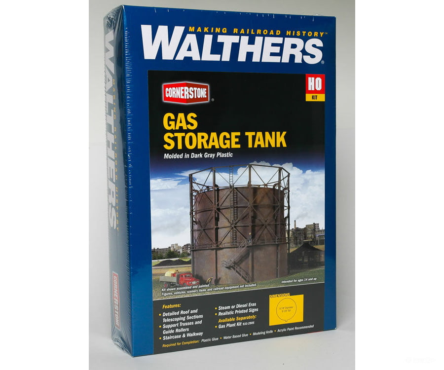 Walthers Cornerstone Ho 2907 Gas Storage Tank -- Kit - 9-7/8 24.6Cm Diameter X 9-1/8 22.8Cm Tall
