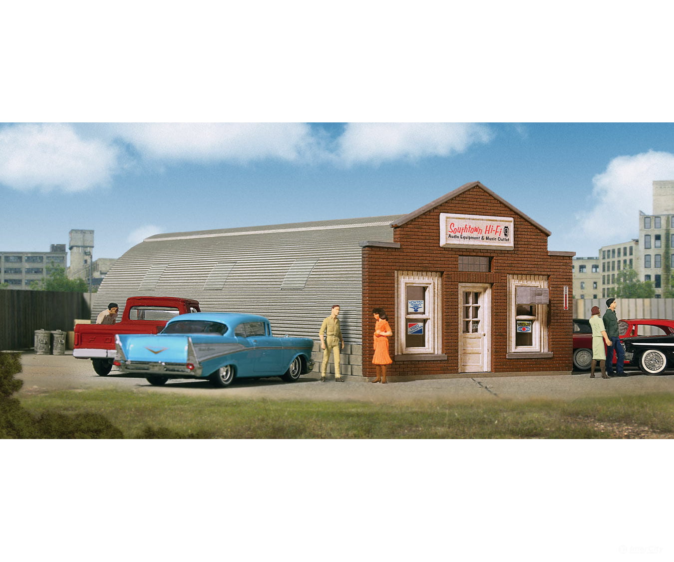 Walthers Cornerstone Ho 2919 Southtown Hi-Fi -- Kit - 6-9/16 X 2-3/4 1-3/8 16.6 6.9 3.4Cm Structures