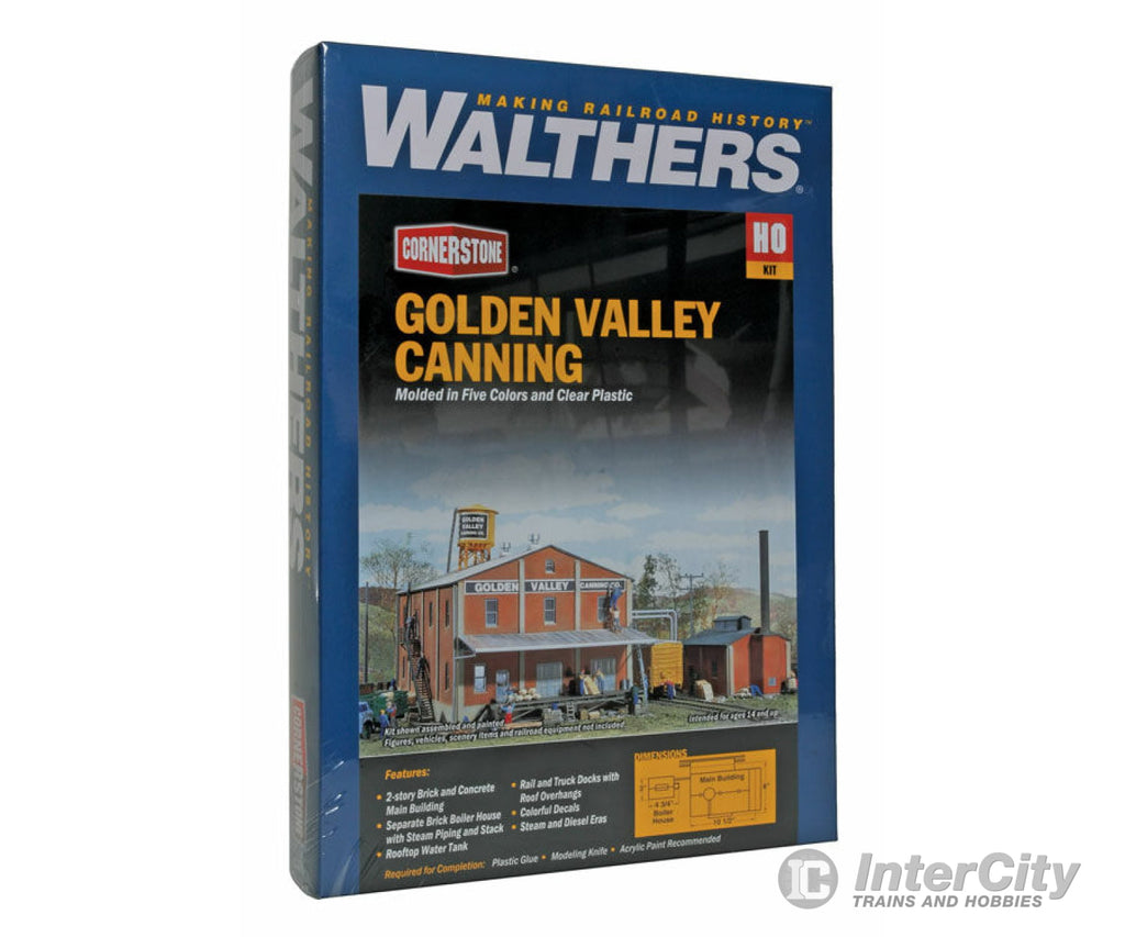 Walthers Cornerstone Ho 3018 Golden Valley Canning Company -- Kit - Main Building: 10-1/2 X 8;