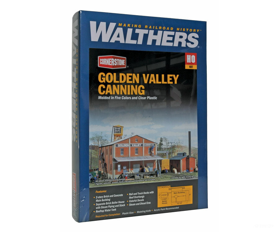 Walthers Cornerstone Ho 3018 Golden Valley Canning Company -- Kit - Main Building: 10-1/2 X 8;