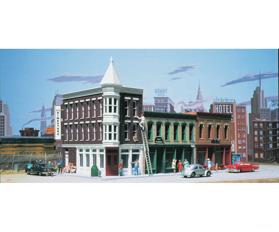 Walthers Cornerstone Ho 3029 Merchants Row Ii -- Kit - 10 X 5 25.4 12.7Cm Structures