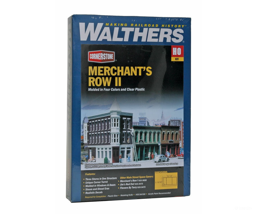 Walthers Cornerstone Ho 3029 Merchants Row Ii -- Kit - 10 X 5 25.4 12.7Cm Structures