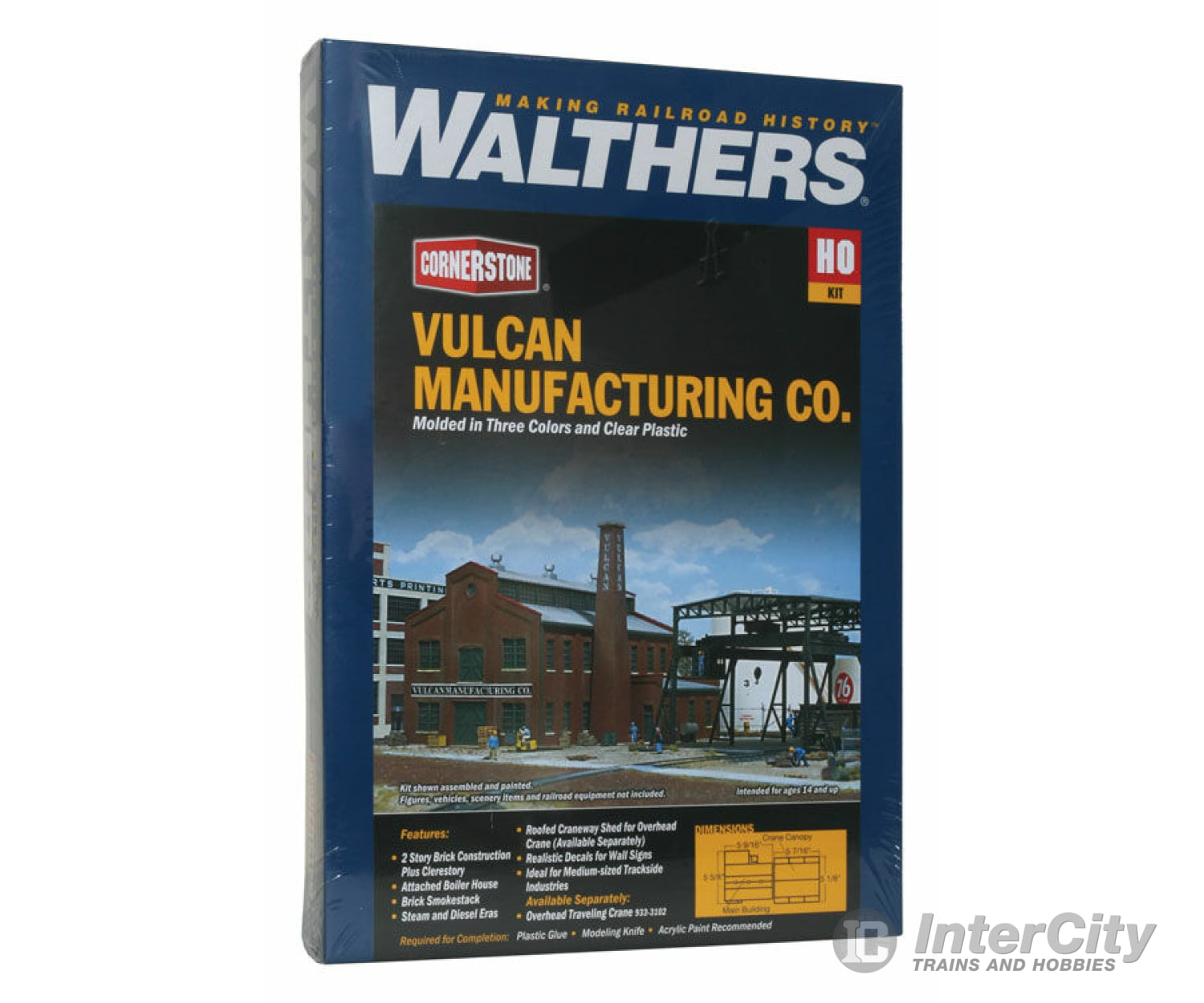 Walthers Cornerstone Ho 3045 Vulcan Manufacturing Company -- Kit - 9 X 9-3/8 8 22.9 23.8 20.3Cm