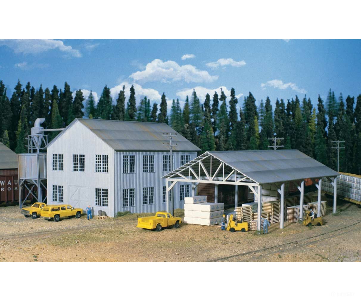 Walthers Cornerstone Ho 3059 Planing Mill And Shed -- Kit - Mill: 6 X 8 15.2 20.3Cm; Shed: 9 22.9Cm