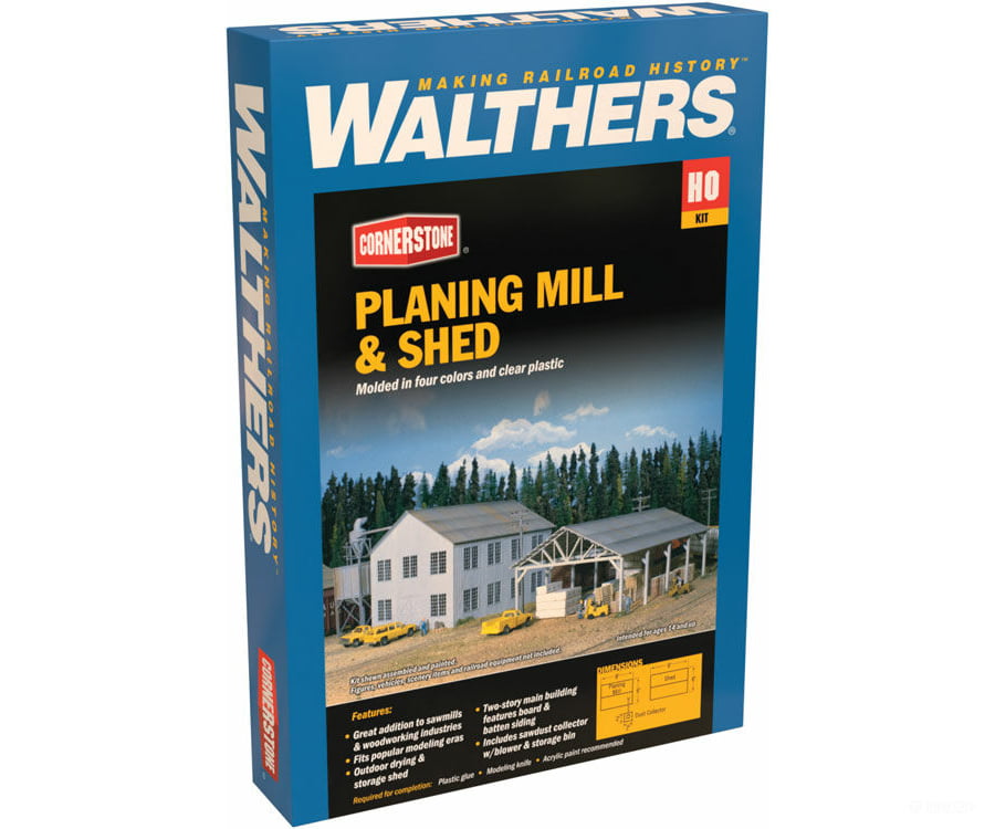 Walthers Cornerstone Ho 3059 Planing Mill And Shed -- Kit - Mill: 6 X 8 15.2 20.3Cm; Shed: 9 22.9Cm