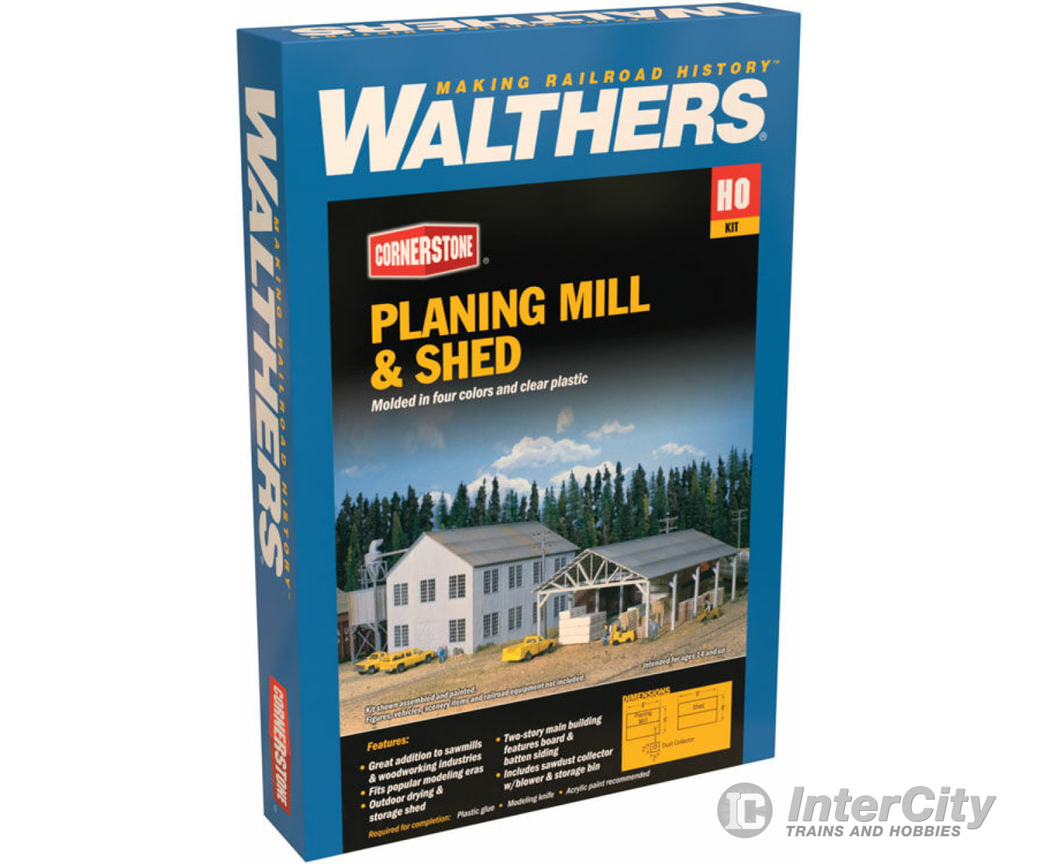 Walthers Cornerstone Ho 3059 Planing Mill And Shed -- Kit - Mill: 6 X 8 15.2 20.3Cm; Shed: 9 22.9Cm