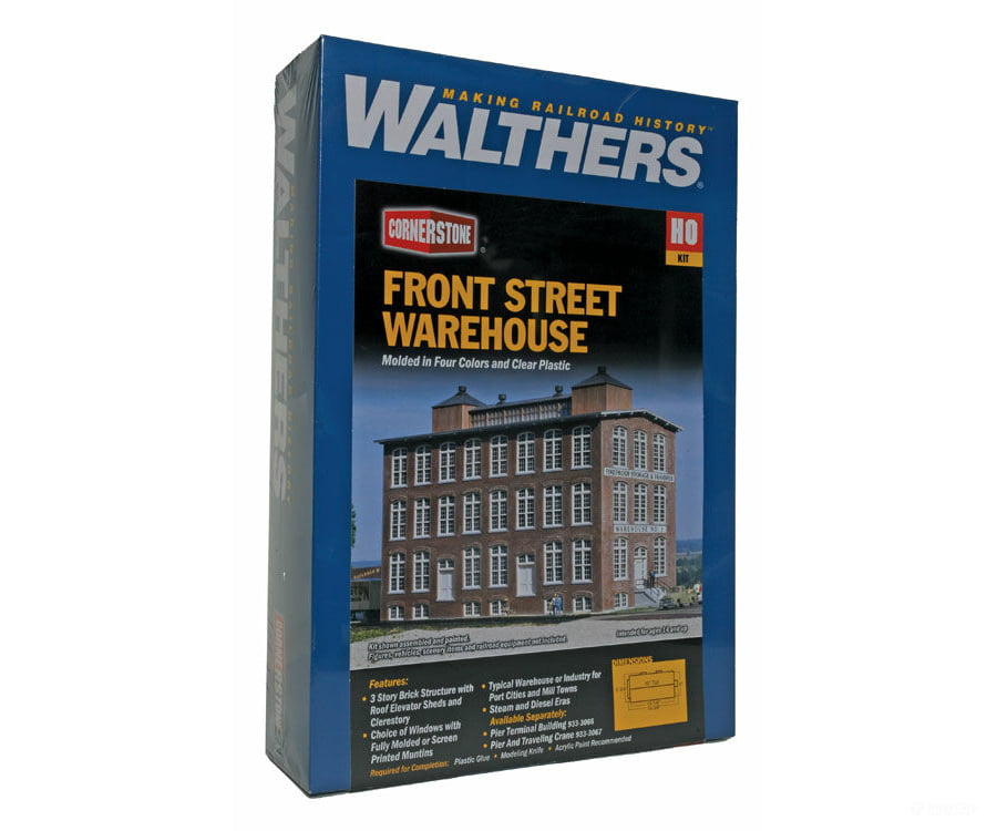 Walthers Cornerstone Ho 3069 Front Street Warehouse -- Kit - 6-3/4 X 15-3/8 10 17.1 39.1 25.4Cm