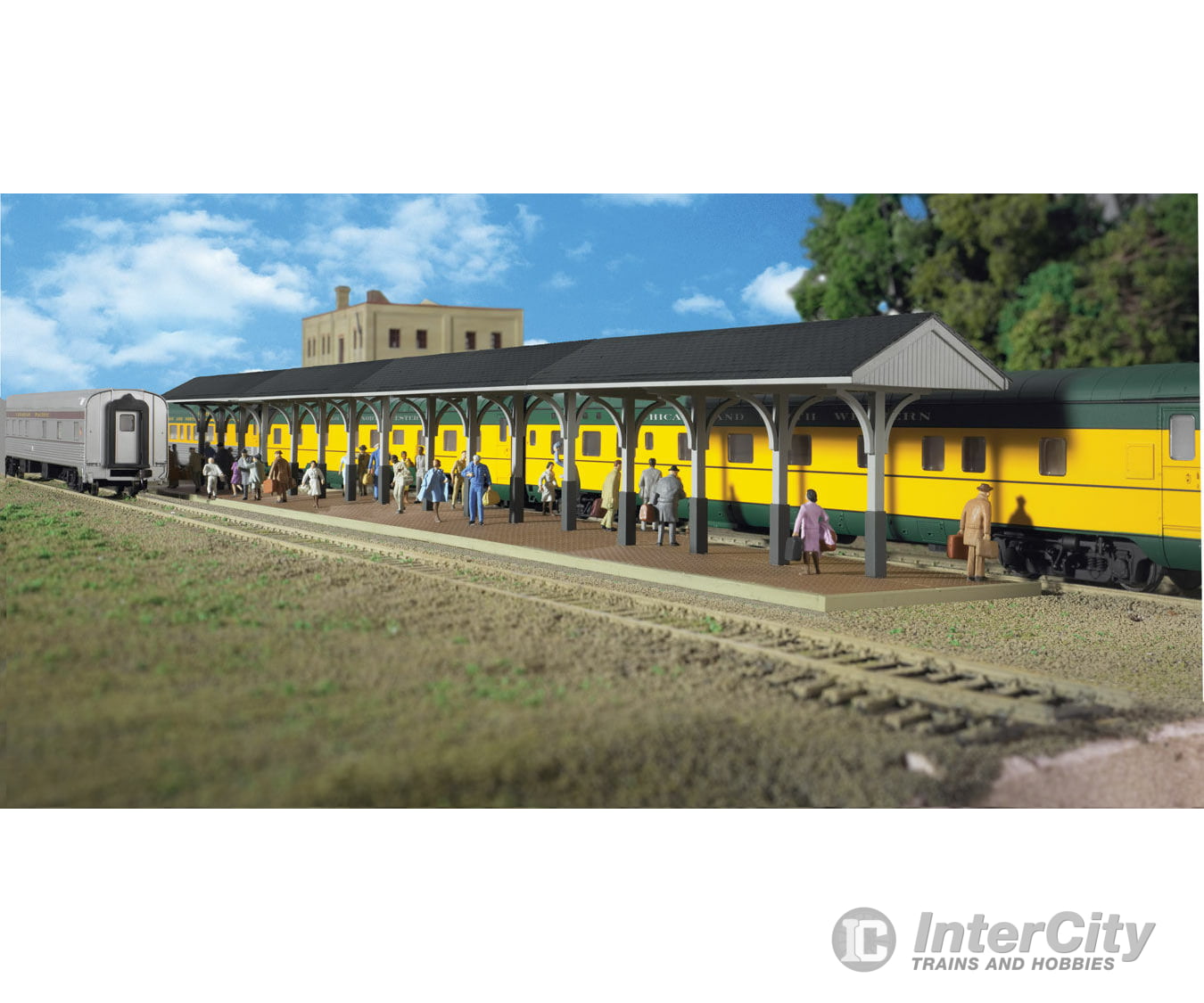 Walthers Cornerstone Ho 3188 Wood Station Shed & Platform -- Kit - 4 Sections Each: 5-5/8 X 2-3/8 14