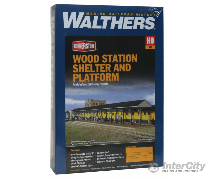 Walthers Cornerstone Ho 3188 Wood Station Shed & Platform -- Kit - 4 Sections Each: 5-5/8 X 2-3/8 14