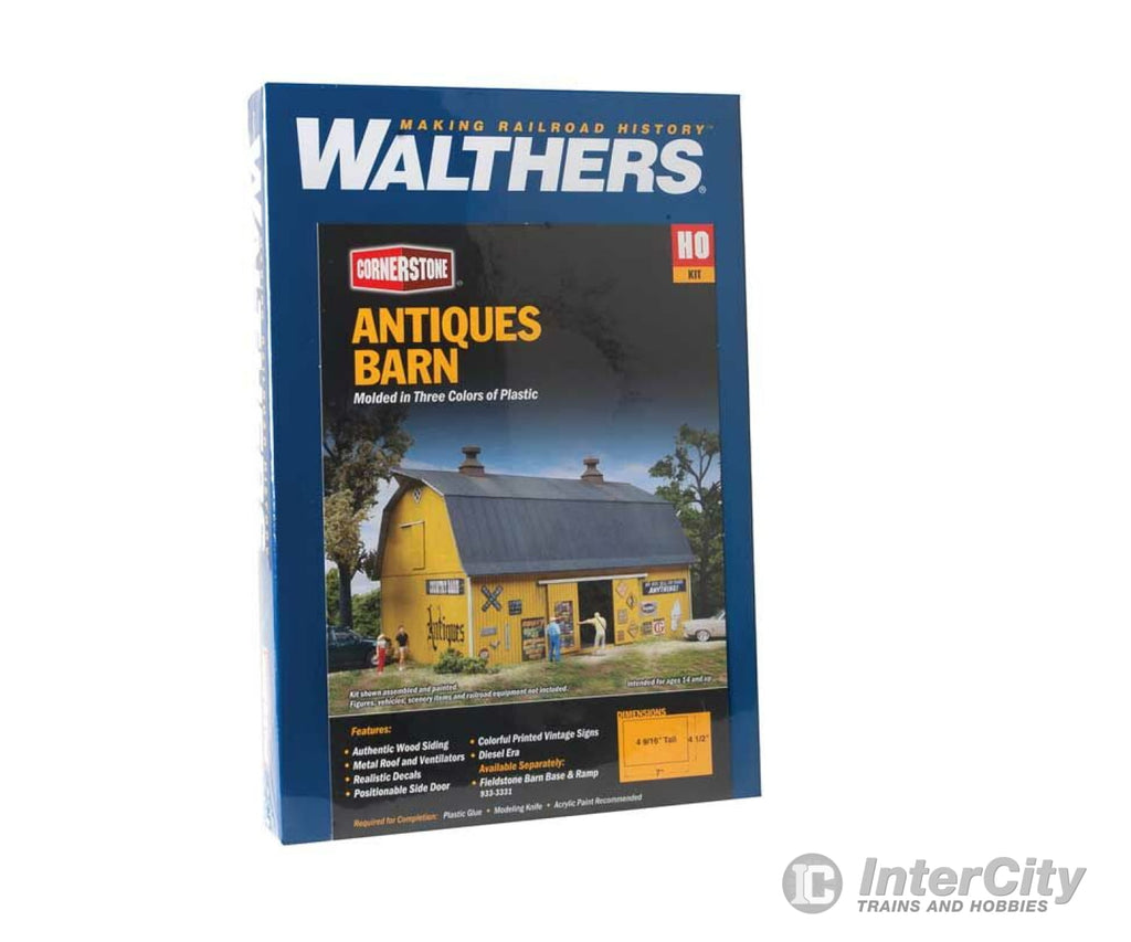 Walthers Cornerstone Ho 3339 Antiques Barn -- Kit - 7 X 4-1/2 4-9/16 18 11.5 11.5Cm Structures