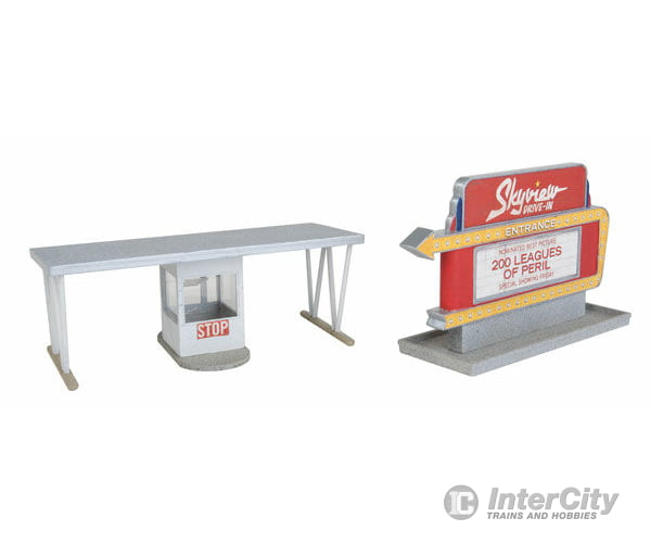 Walthers Cornerstone Ho 3478 Skyview Drive-In Theater -- Kit - Screen Holds Most 7 Tablets (7-7/8 X