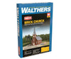 Walthers Cornerstone Ho 3496 Brick Church -- Kit - 8-1/16 X 4-9/16 10-3/4 20.4 11.5 27.2Cm