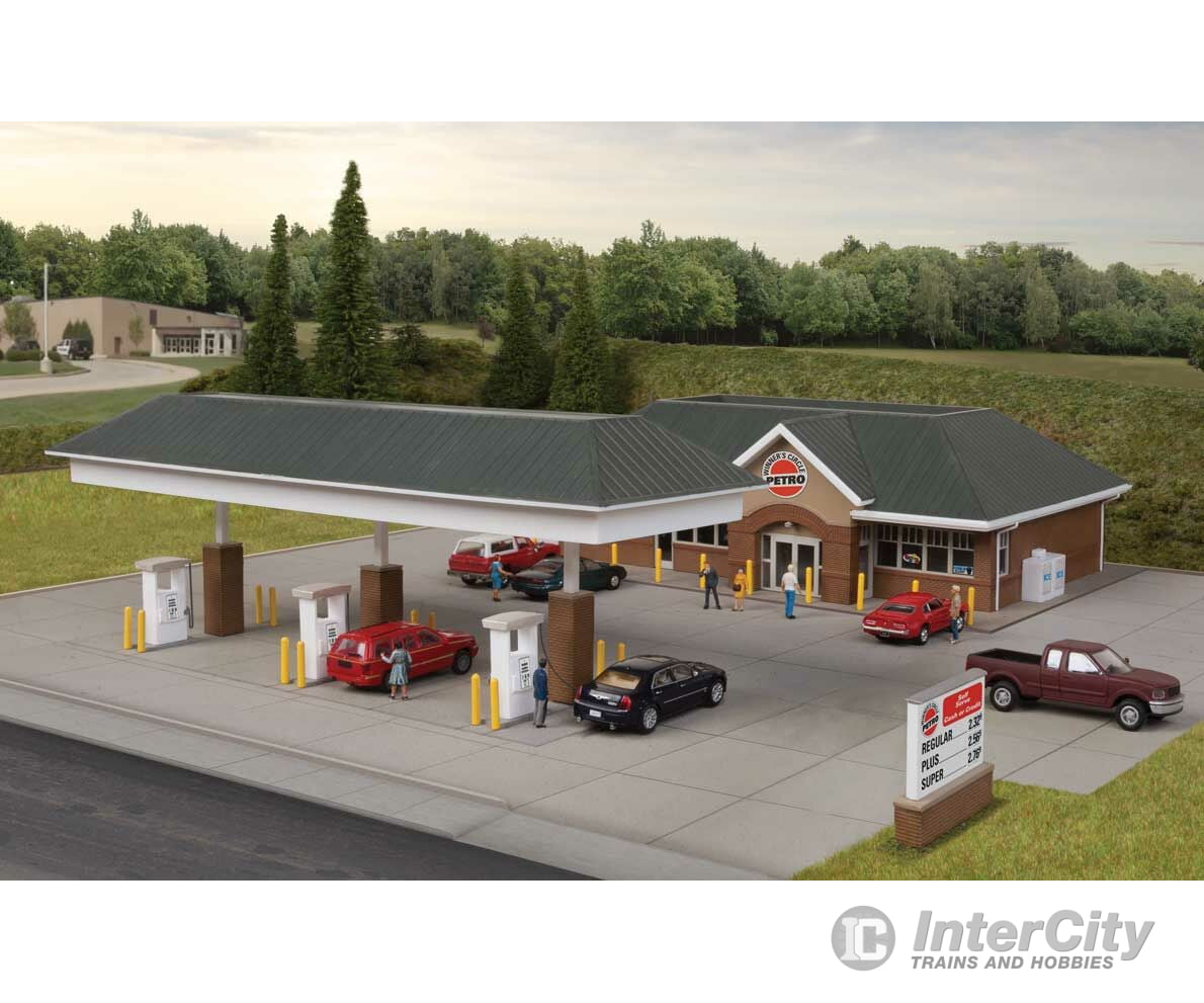 Walthers Cornerstone Ho 3537 Modern Gas Station -- Kit - Main Building: 10-7/16 X 6-1/2 3-1/8 26.5