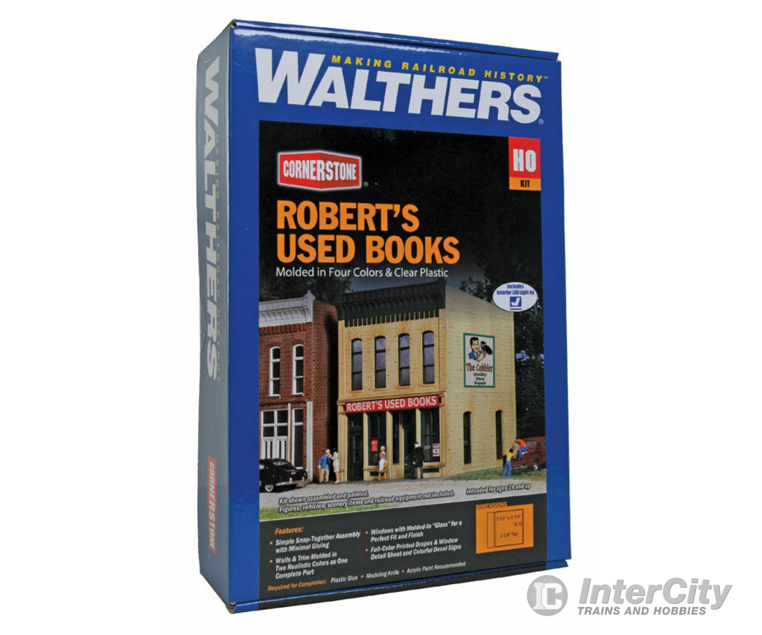 Walthers Cornerstone Ho 3659 Roberts Used Books -- Kit - 2-1/2 X 4-1/4 4-5/8 6.2 10.6 11.5Cm