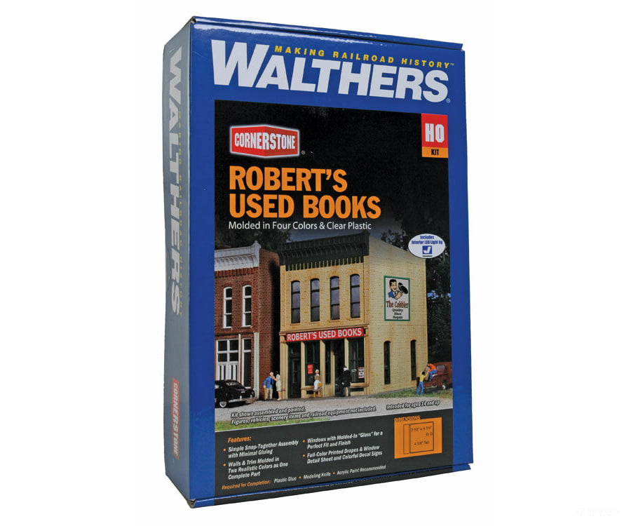 Walthers Cornerstone Ho 3659 Roberts Used Books -- Kit - 2-1/2 X 4-1/4 4-5/8 6.2 10.6 11.5Cm