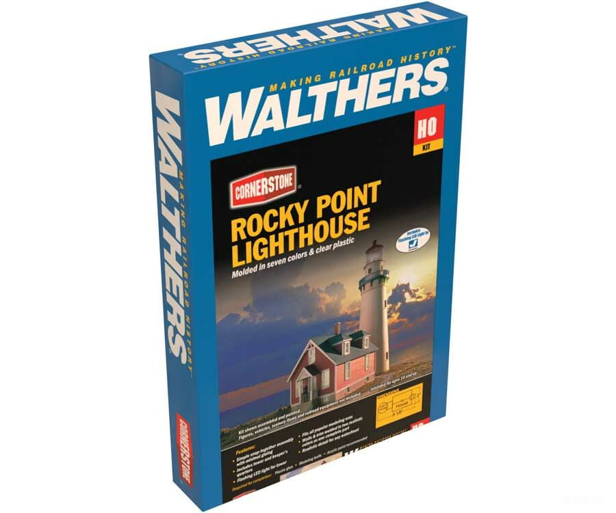Walthers Cornerstone Ho 3663 Rocky Point Lighthouse -- Kit - 3 X 8-1/8 8-7/8 7.5 20.3 22.8Cm