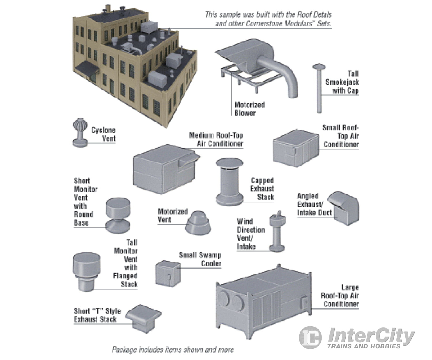 Walthers Cornerstone Ho 3733 Roof Details -- Kit Scenery