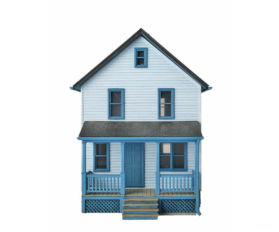 Walthers Cornerstone Ho 3786 Two-Story Frame House -- Kit - 5 X 2-1/2 4-1/16 12.7 6.3 10.3Cm