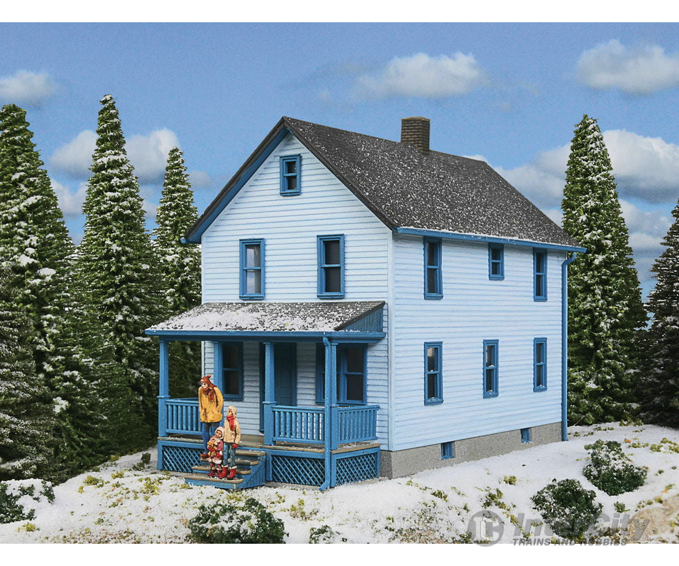 Walthers Cornerstone Ho 3786 Two-Story Frame House -- Kit - 5 X 2-1/2 4-1/16 12.7 6.3 10.3Cm