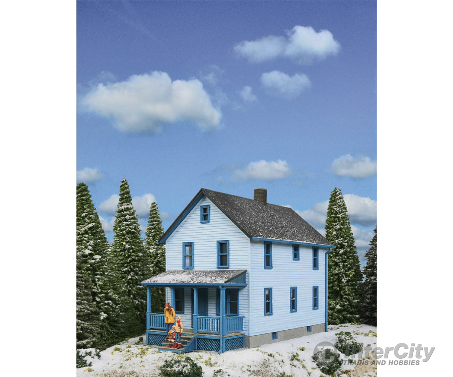 Walthers Cornerstone Ho 3786 Two-Story Frame House -- Kit - 5 X 2-1/2 4-1/16 12.7 6.3 10.3Cm