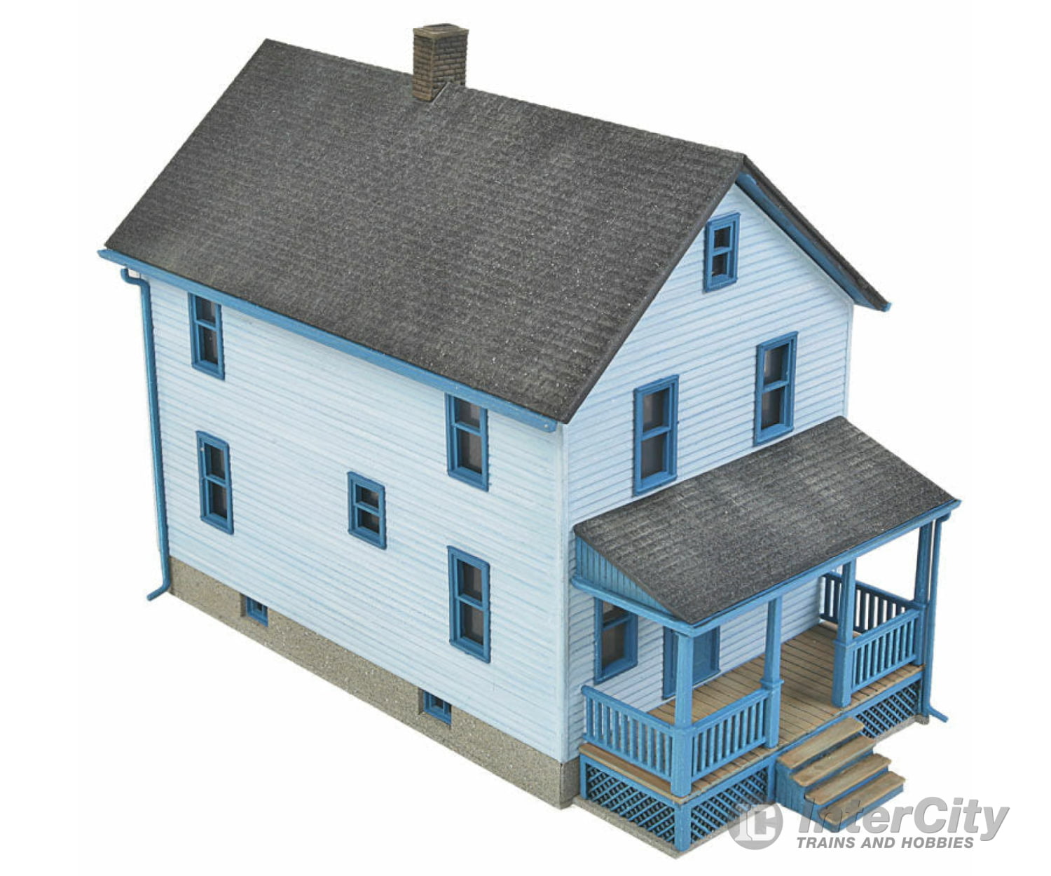 Walthers Cornerstone Ho 3786 Two-Story Frame House -- Kit - 5 X 2-1/2 4-1/16 12.7 6.3 10.3Cm