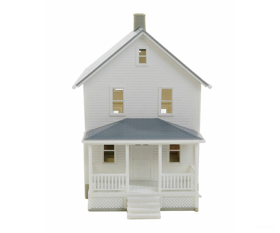 Walthers Cornerstone Ho 3786 Two-Story Frame House -- Kit - 5 X 2-1/2 4-1/16 12.7 6.3 10.3Cm