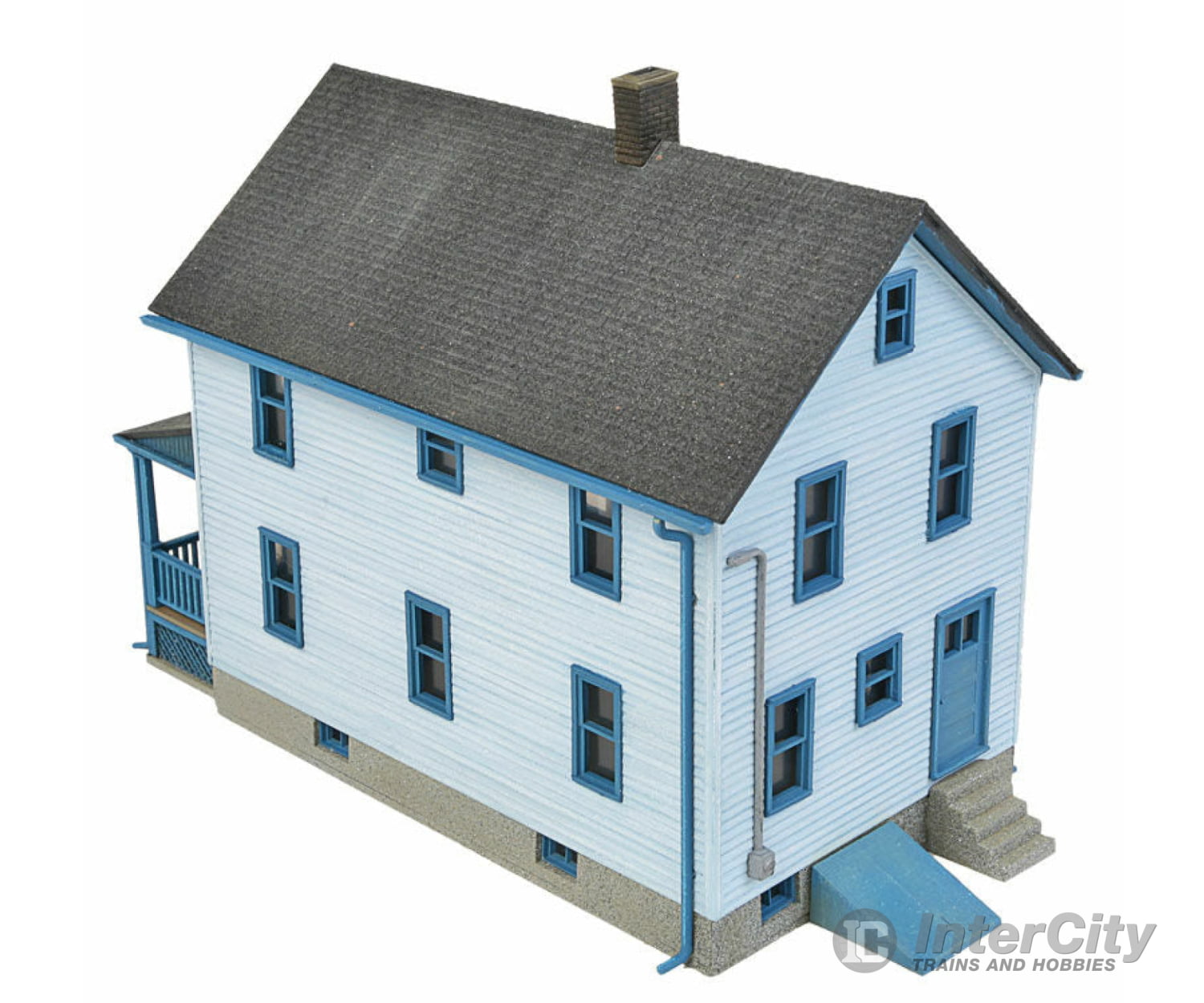 Walthers Cornerstone Ho 3786 Two-Story Frame House -- Kit - 5 X 2-1/2 4-1/16 12.7 6.3 10.3Cm