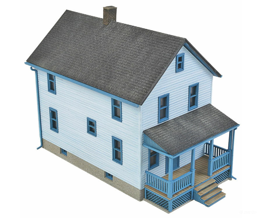 Walthers Cornerstone Ho 3786 Two-Story Frame House -- Kit - 5 X 2-1/2 4-1/16 12.7 6.3 10.3Cm