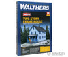 Walthers Cornerstone Ho 3786 Two-Story Frame House -- Kit - 5 X 2-1/2 4-1/16 12.7 6.3 10.3Cm