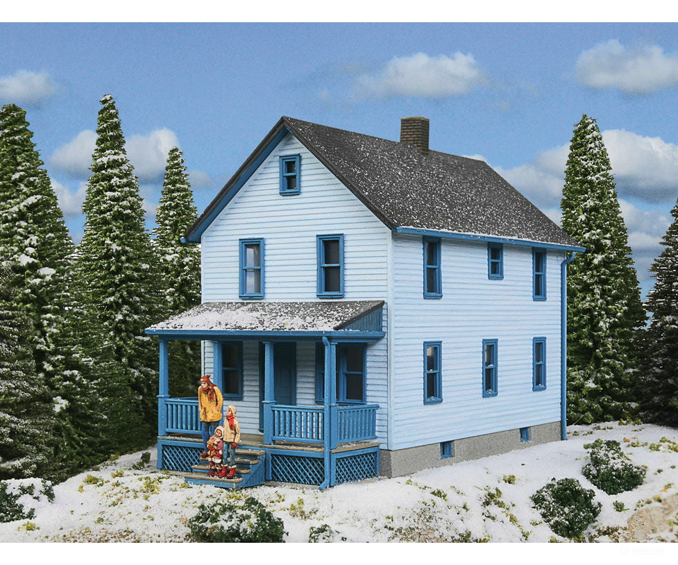 Walthers Cornerstone Ho 3786 Two-Story Frame House -- Kit - 5 X 2-1/2 4-1/16 12.7 6.3 10.3Cm