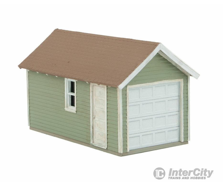Walthers Cornerstone Ho 3796 Single-Car Garage Pkg(2) -- Kit - Each: 2-5/8 X 1-5/8 1-11/16 6.6 4
