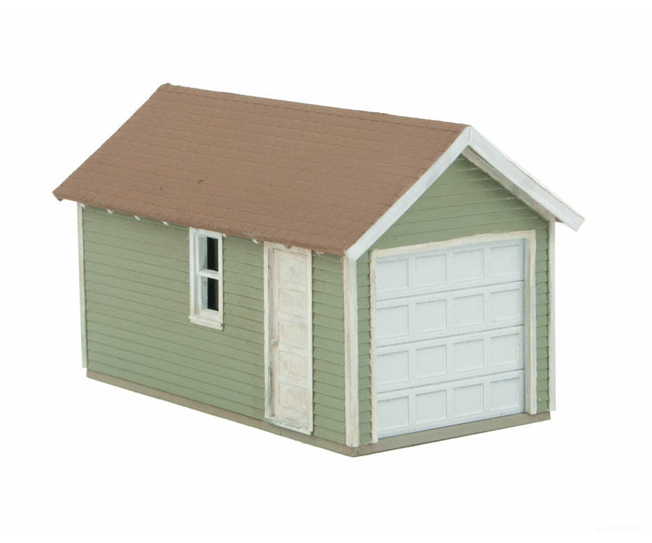Walthers Cornerstone Ho 3796 Single-Car Garage Pkg(2) -- Kit - Each: 2-5/8 X 1-5/8 1-11/16 6.6 4
